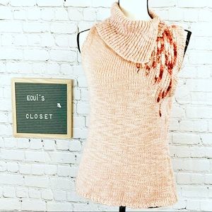 Zinc chunky knit pink sweater sleeveless top XL